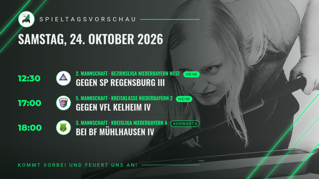 Vorschau auf das Wochenende 24./25. Oktober 2026